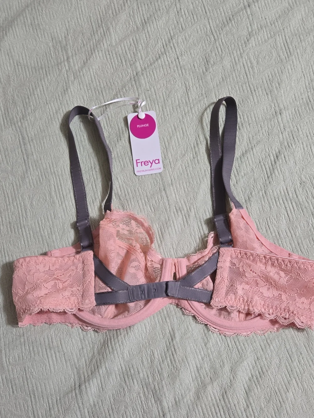 Freya Offbeat Rosehip Lace Plunge Bra with Contrast Straps Size 36D NWT